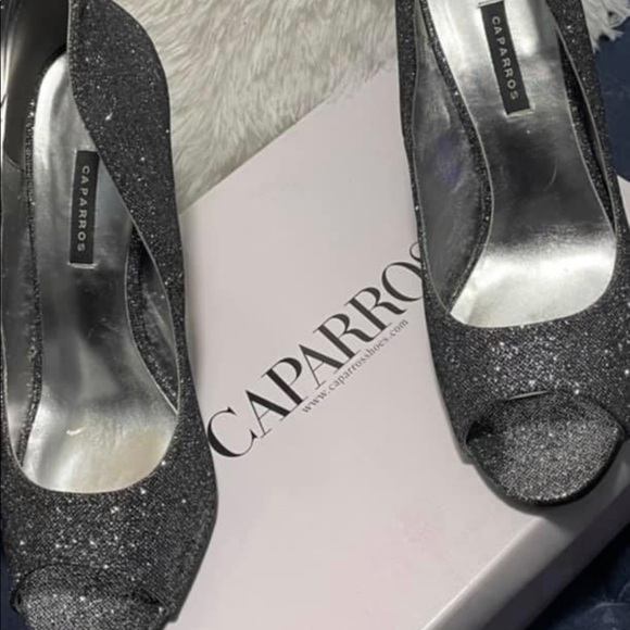 Caparros Elegant Black Silver Heels. - Picture 5 of 5